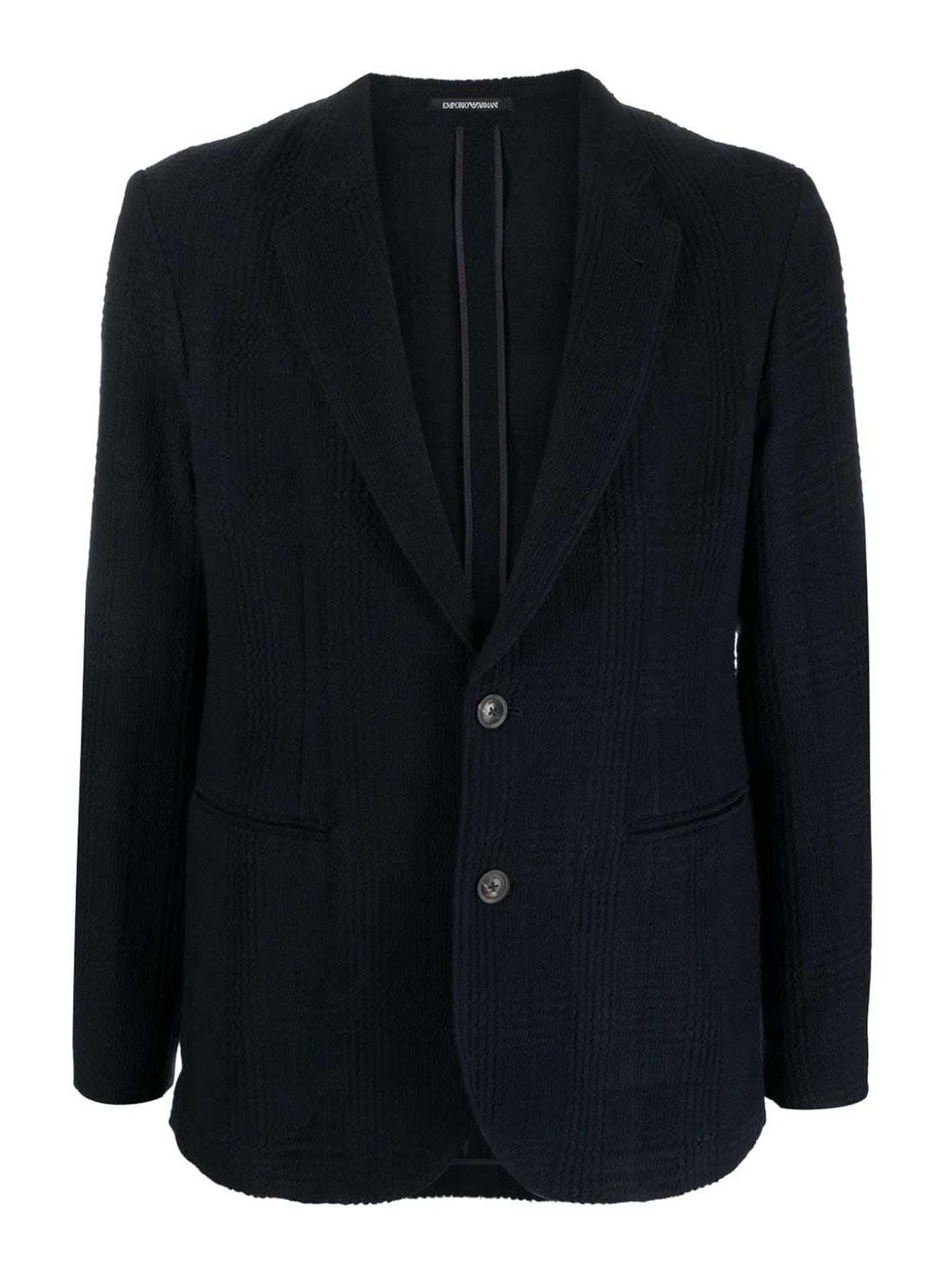 Wool single-breasted blazer jacket