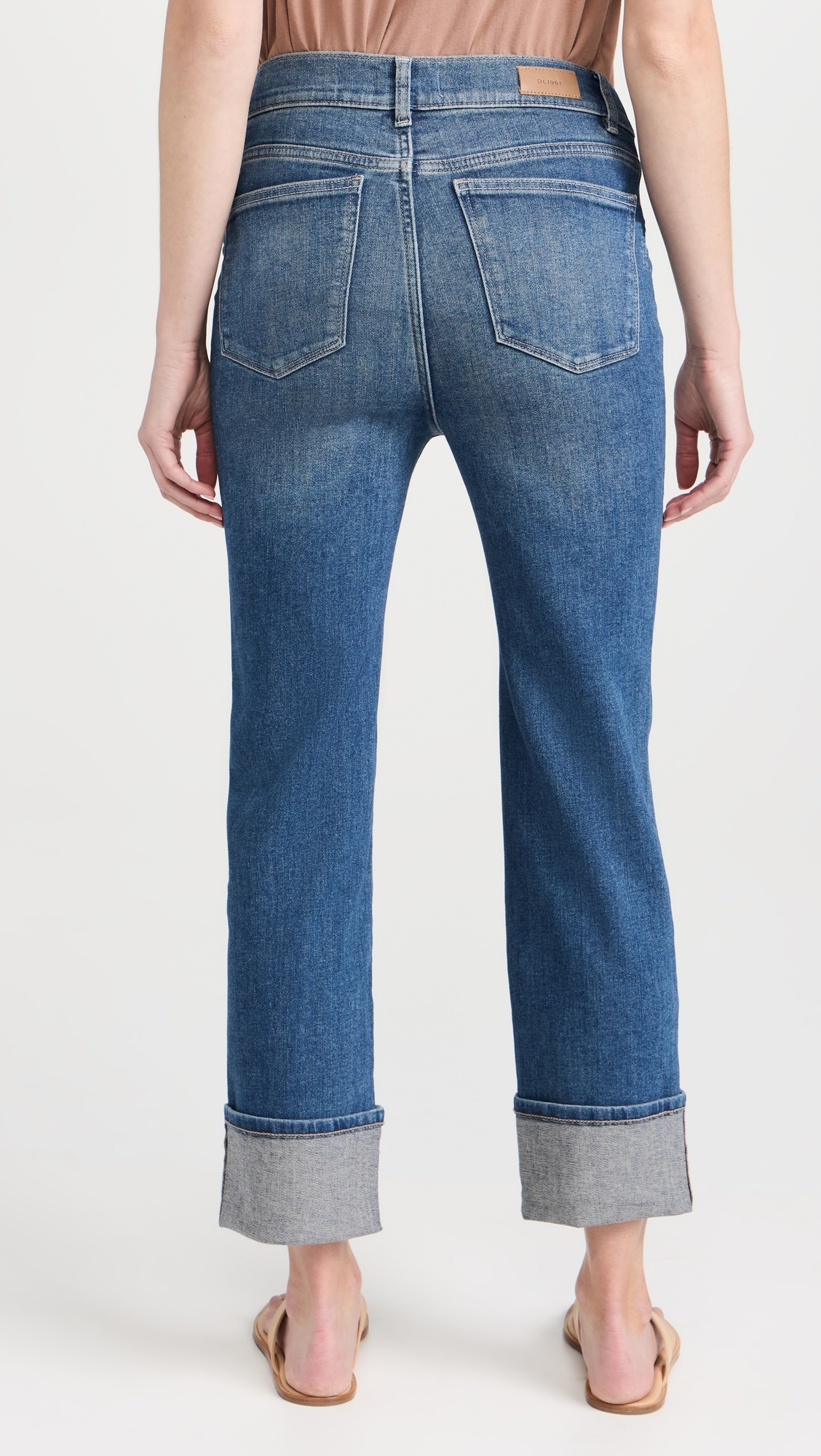 Patti Straight Maternity Jeans: High Rise Ankle Hulton Cuffed