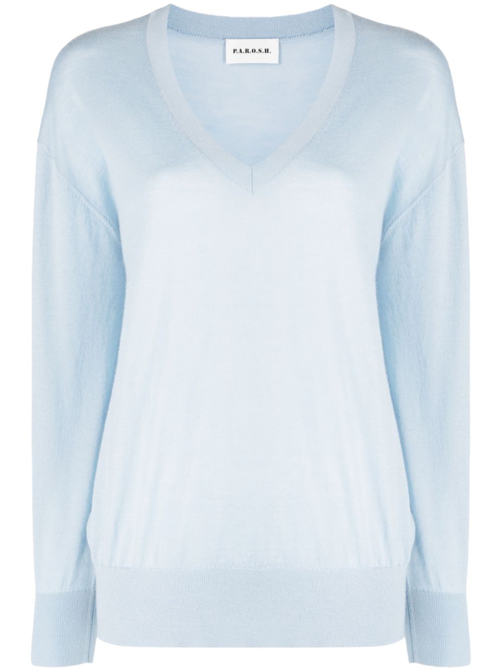 Maglia V-neck fine-knit jumper - Blue