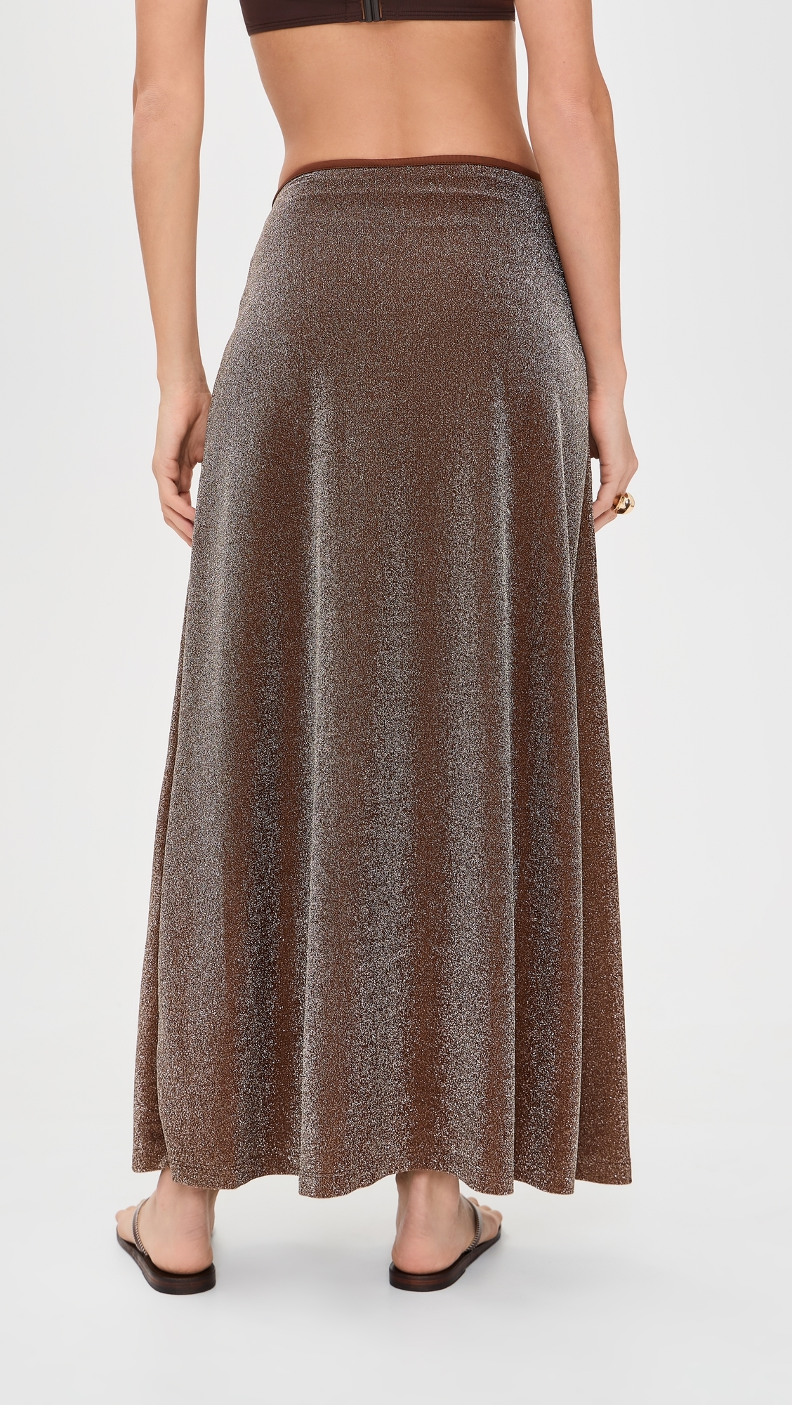 Shimmering Brown Nuevo Destino Midi Skirt Brown