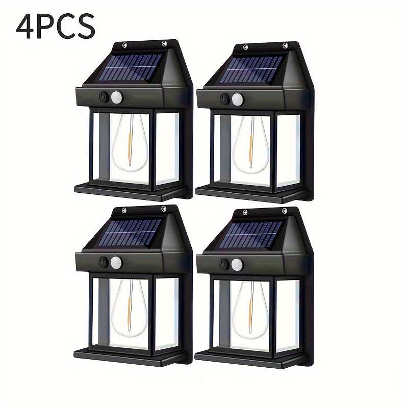 TEMU 8/6/4/2pcs Solar Wall Lights Outdoor, Dusk To Dawn Motion Sensor Lights, Motion Sensor Solar Porch Lights With 3 , For Patio, Garage, Shed