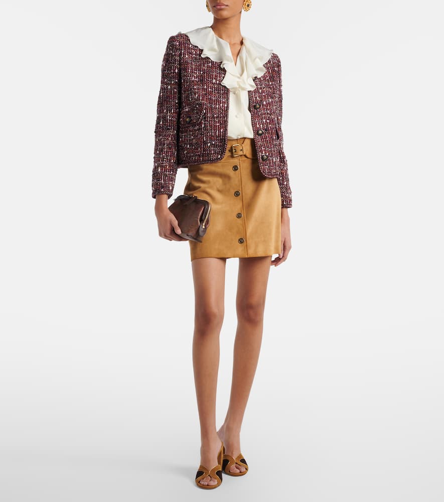 Cropped cotton-blend bouclé jacket