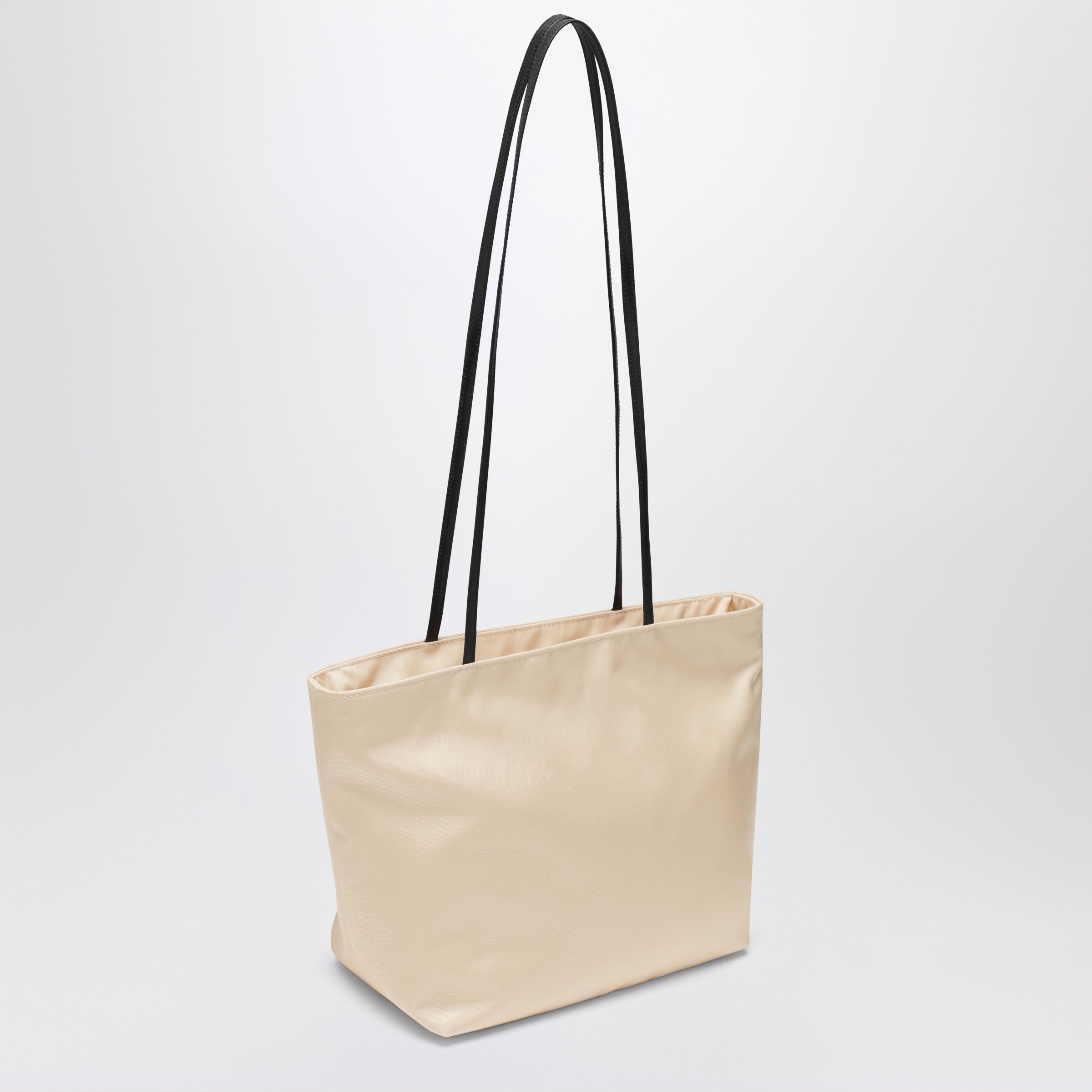 Spaghetti tote bag in pearl satin nylon
