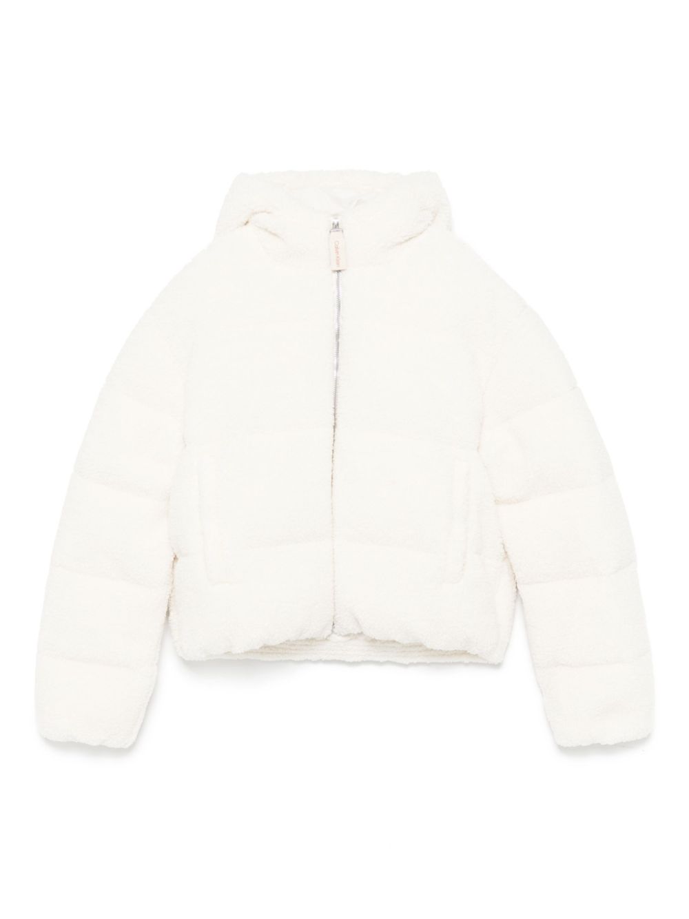 Teddy hooded puffer jacket - White