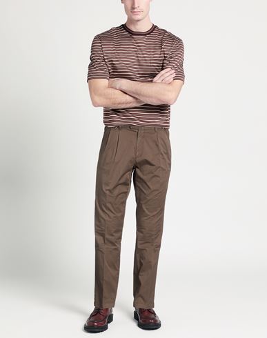 Man Pants Chocolate brown Size 38 Cotton, Elastane