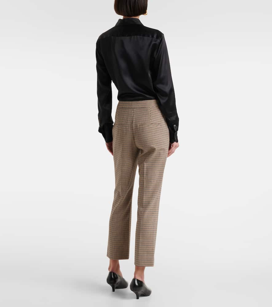 Arte Houndstooth high-rise cropped pants