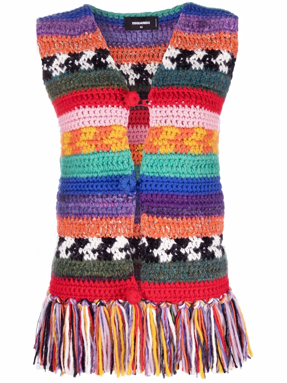 Striped knitted waistcoat