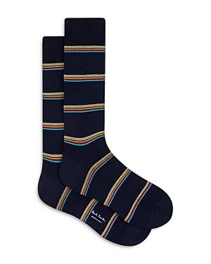 Striped cotton-blend socks - Blue