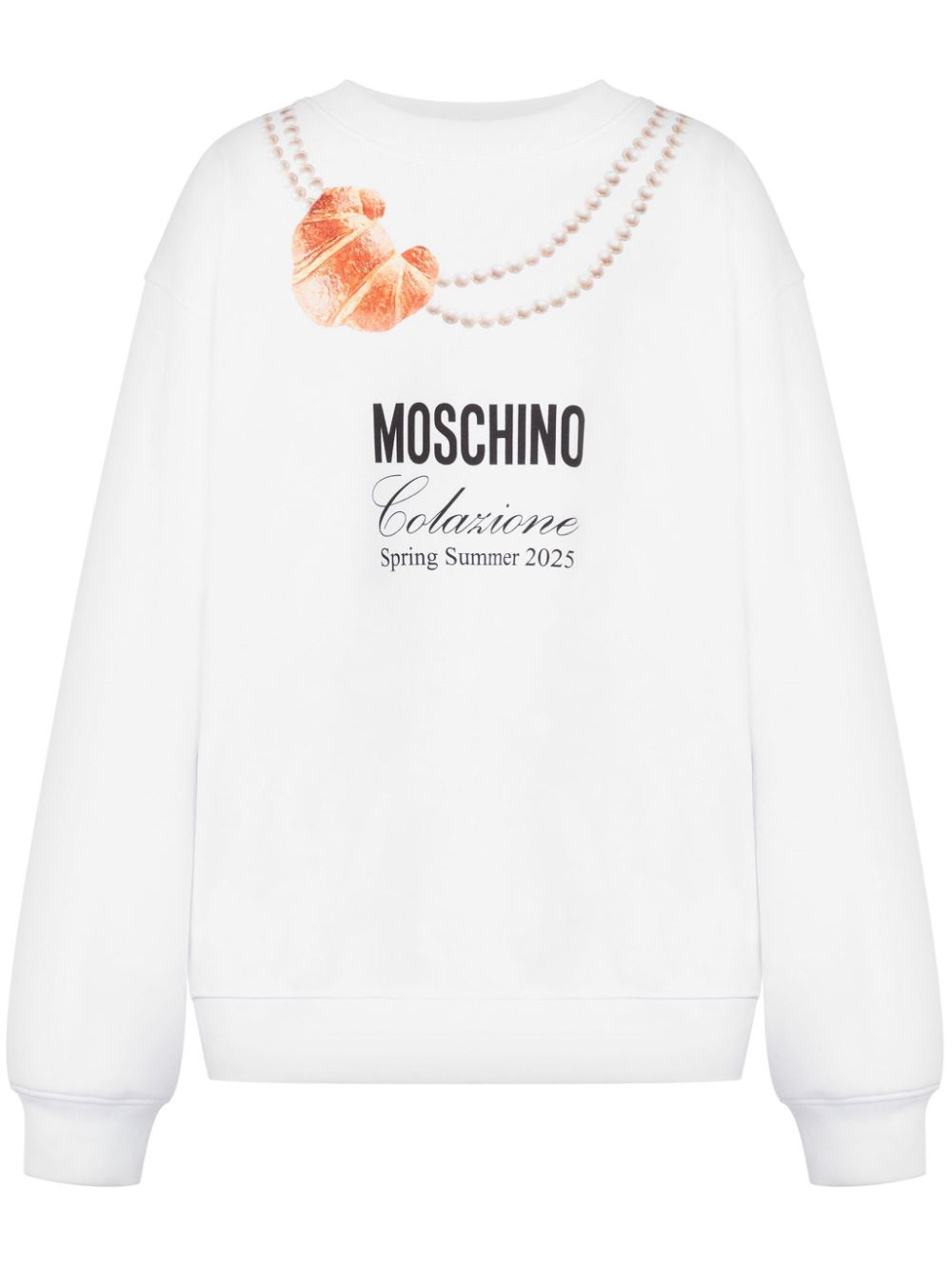 Croissant-print sweatshirt - White