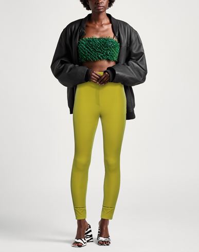 Woman Pants Lime green Size 6 Polyester, Elastane