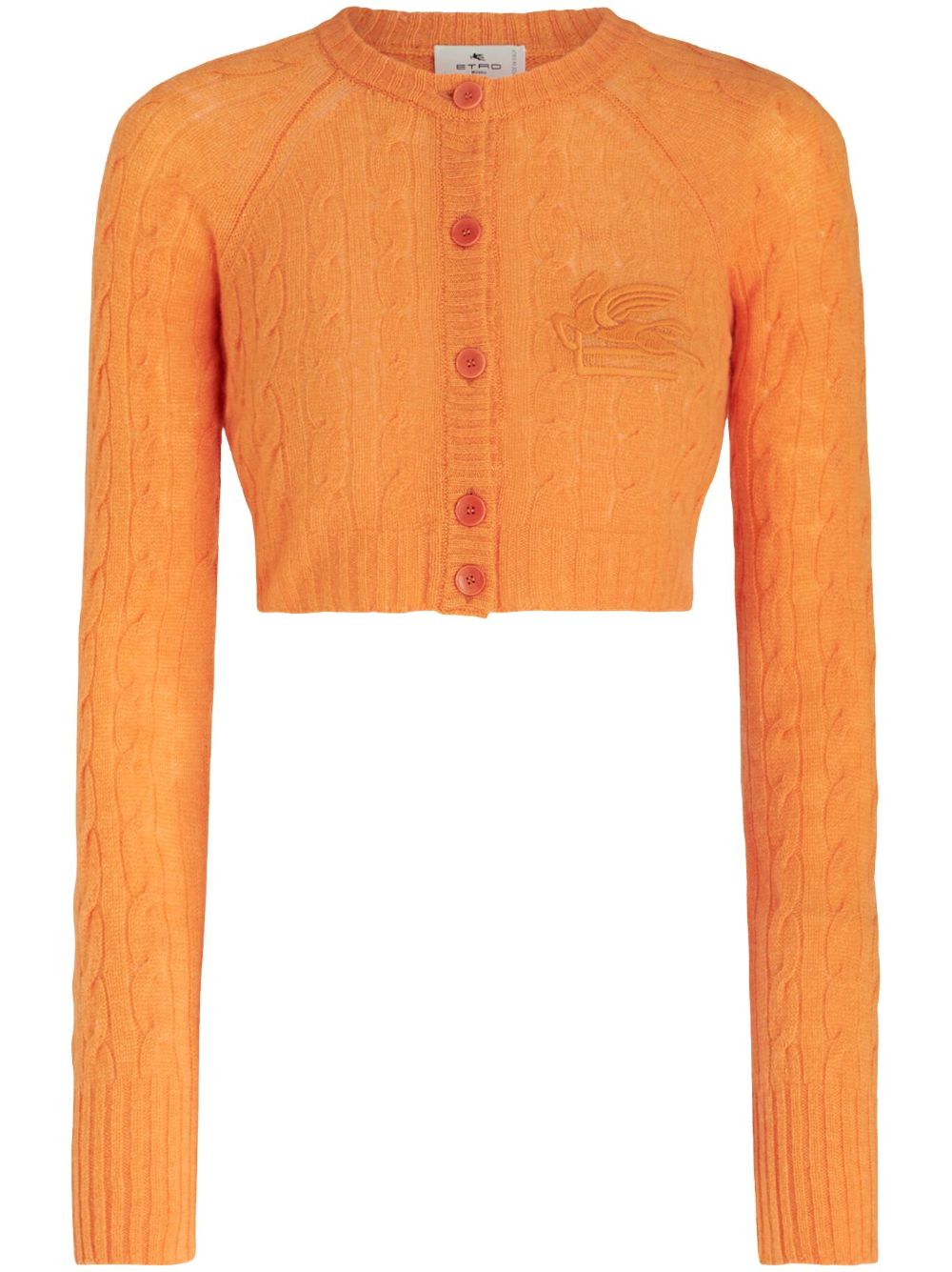 Cable-knit cropped cardigan - Orange
