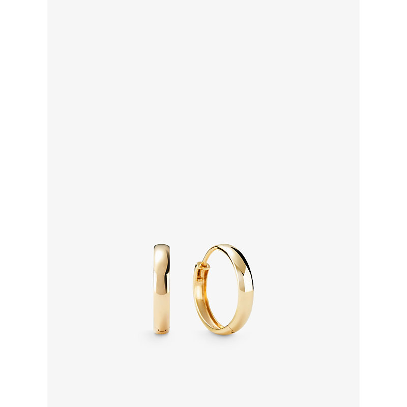 Womens Gold Bold 14ct Yellow-gold Medium Hoop Earrings 