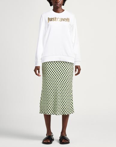 Just Cavalli Woman Sweatshirt White Size L Cotton, Elastane