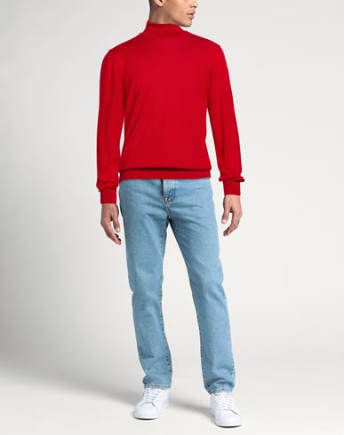 Man Turtleneck Red Size 42 Merino Wool