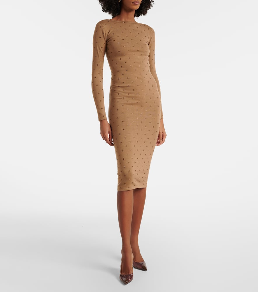 Adatti embellished wool-blend midi dress