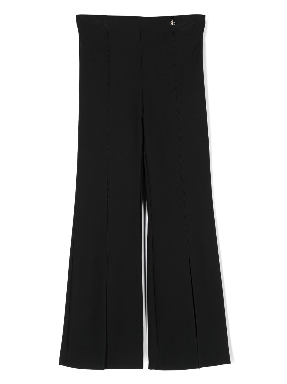 Front-slit flared trousers - Black