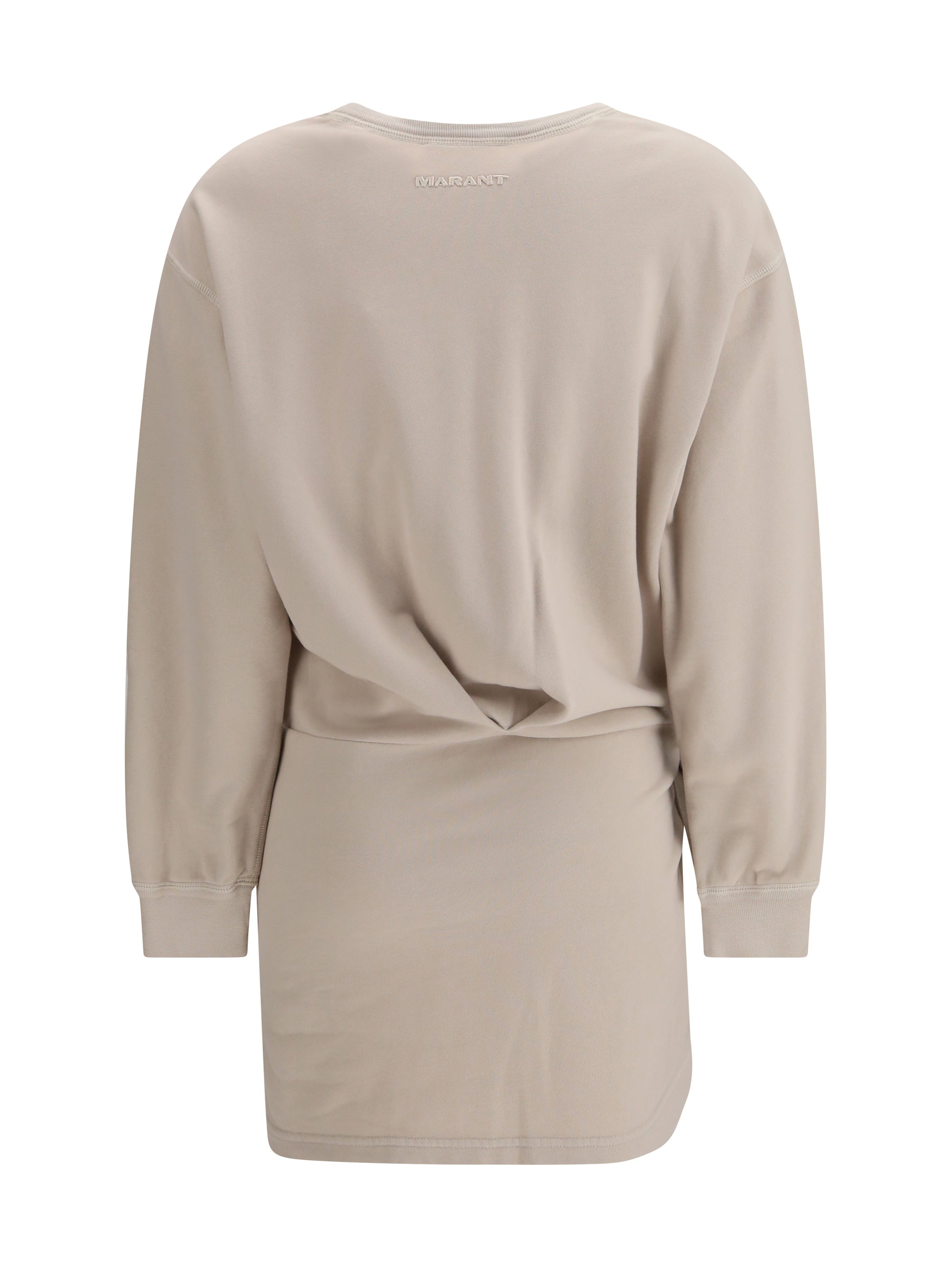 Cotton Fleece Dress — Beige
