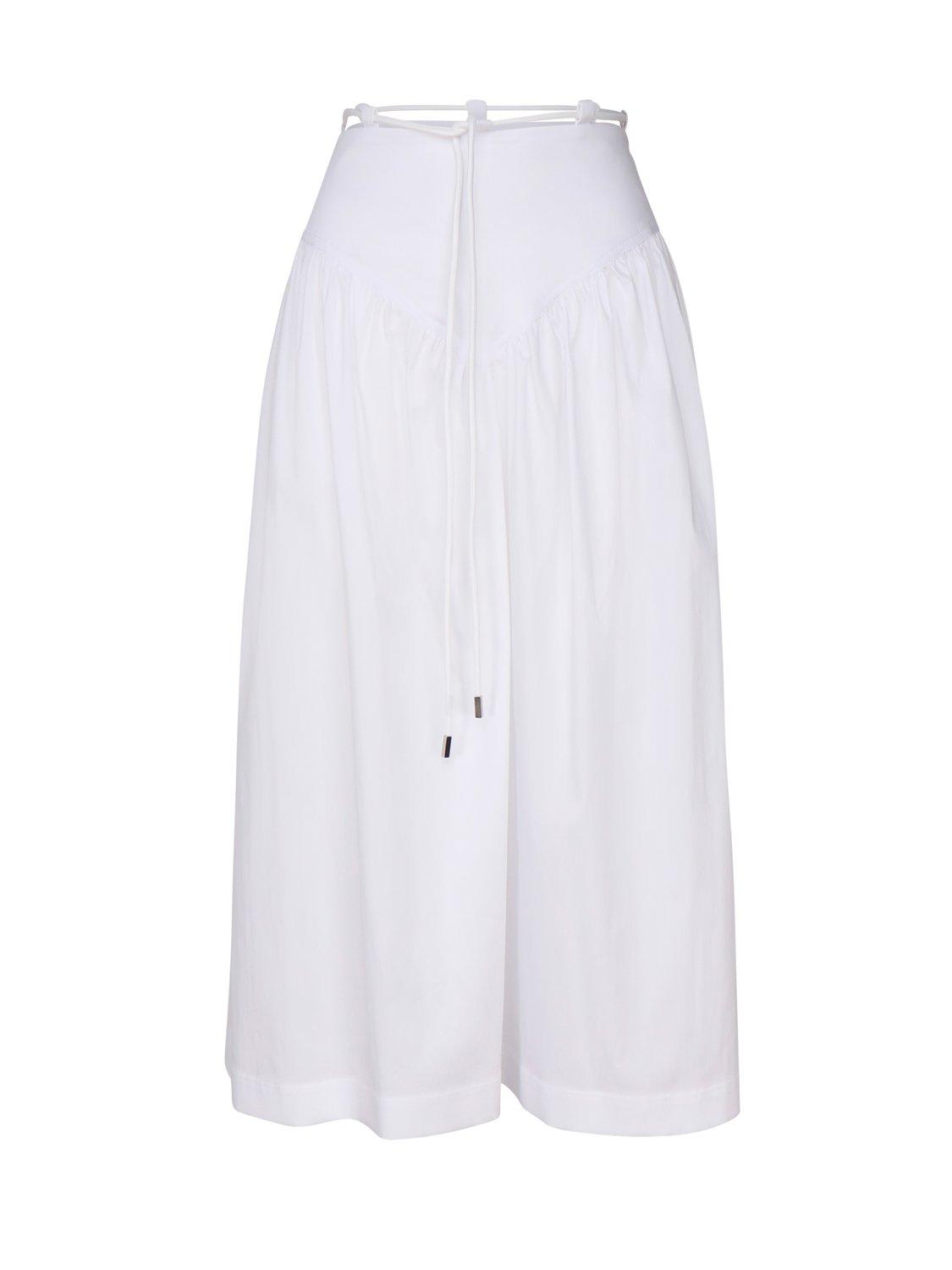 Grinch drawstring midi skirt - White