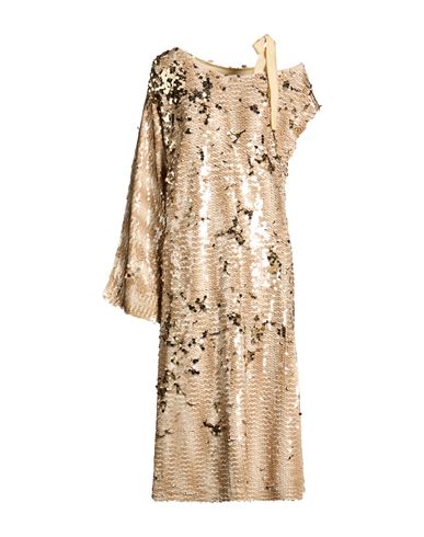 Woman Midi dress Beige Size M Polyester, Virgin Wool, Elastane