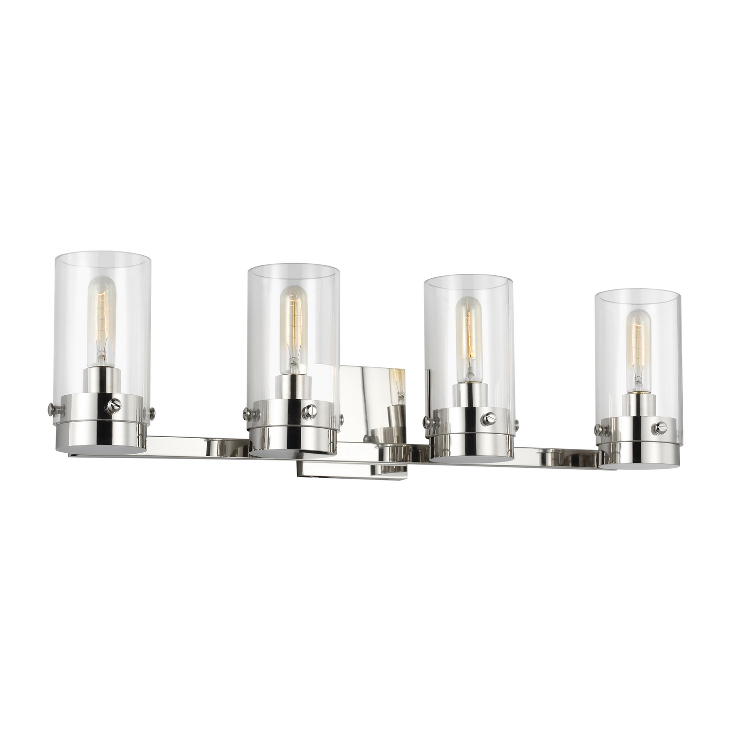 Visual Comfort Studio Garrett 4-Light Bathroom Vanity Light in Polished Nickel by Chapman & Myer