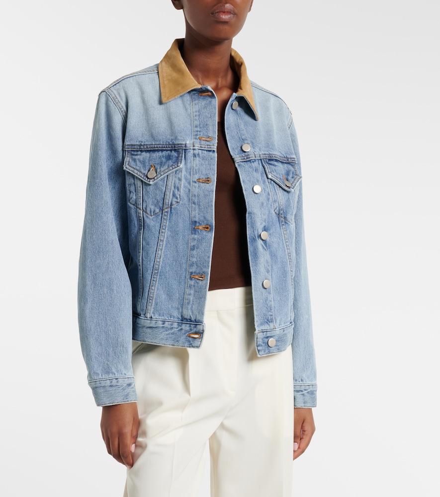Róhe Suede-trimmed denim jacket