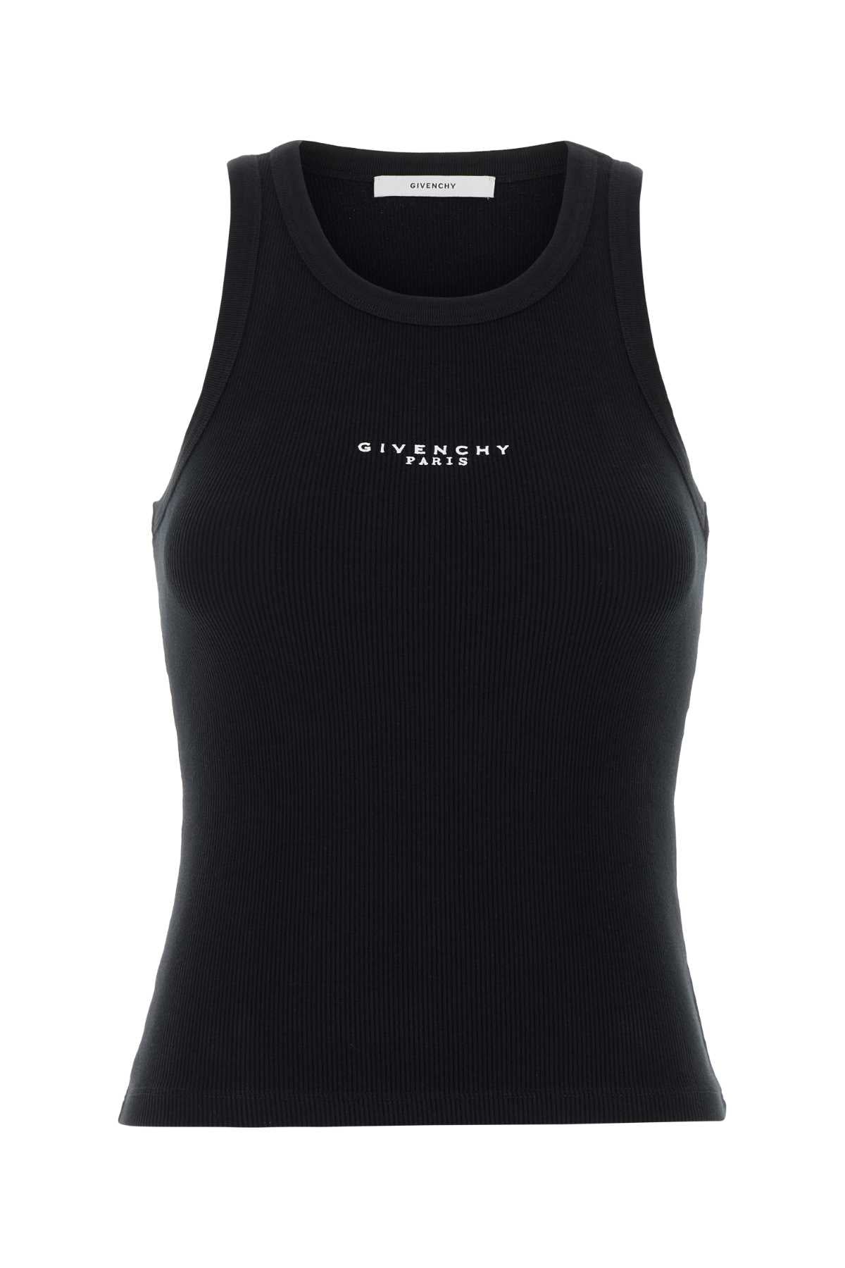 Logo-Embroidered Stretch Cotton Tank Top — Black