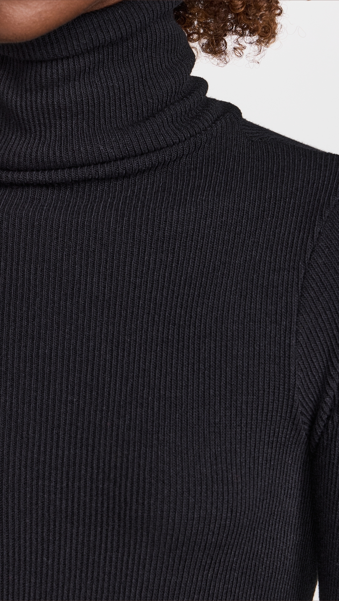 Sweater Knit Turtleneck Black