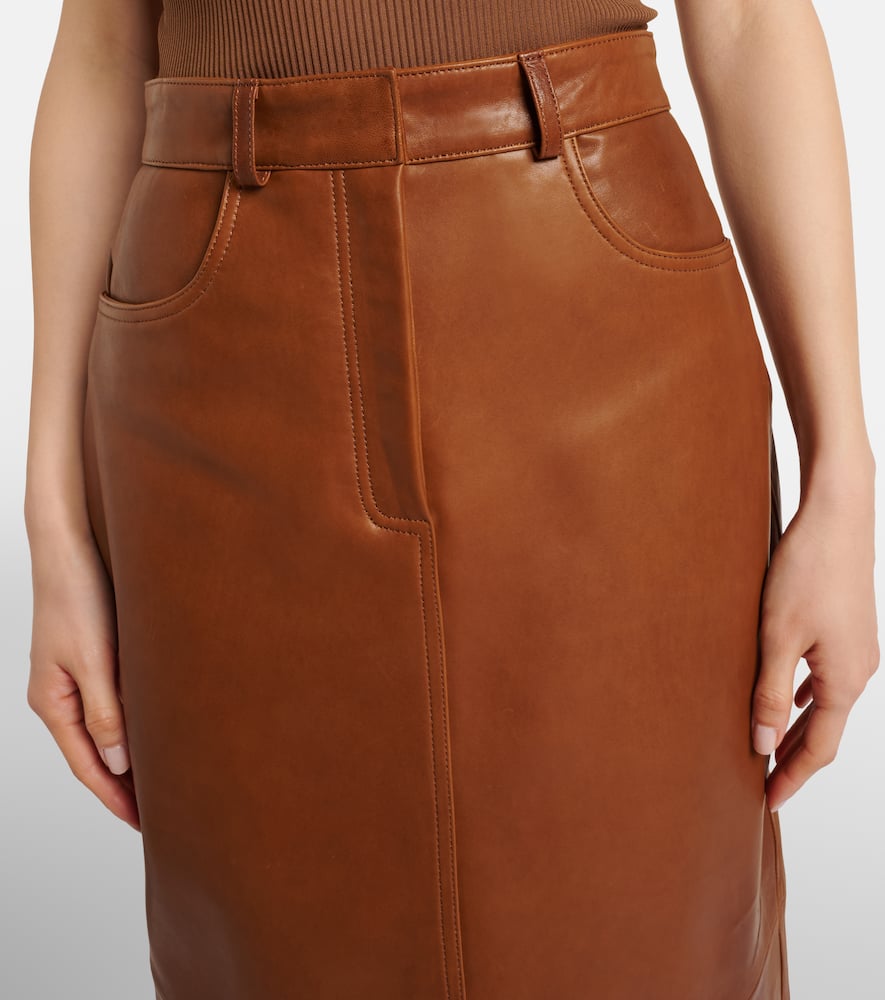 Ghalia leather pencil skirt