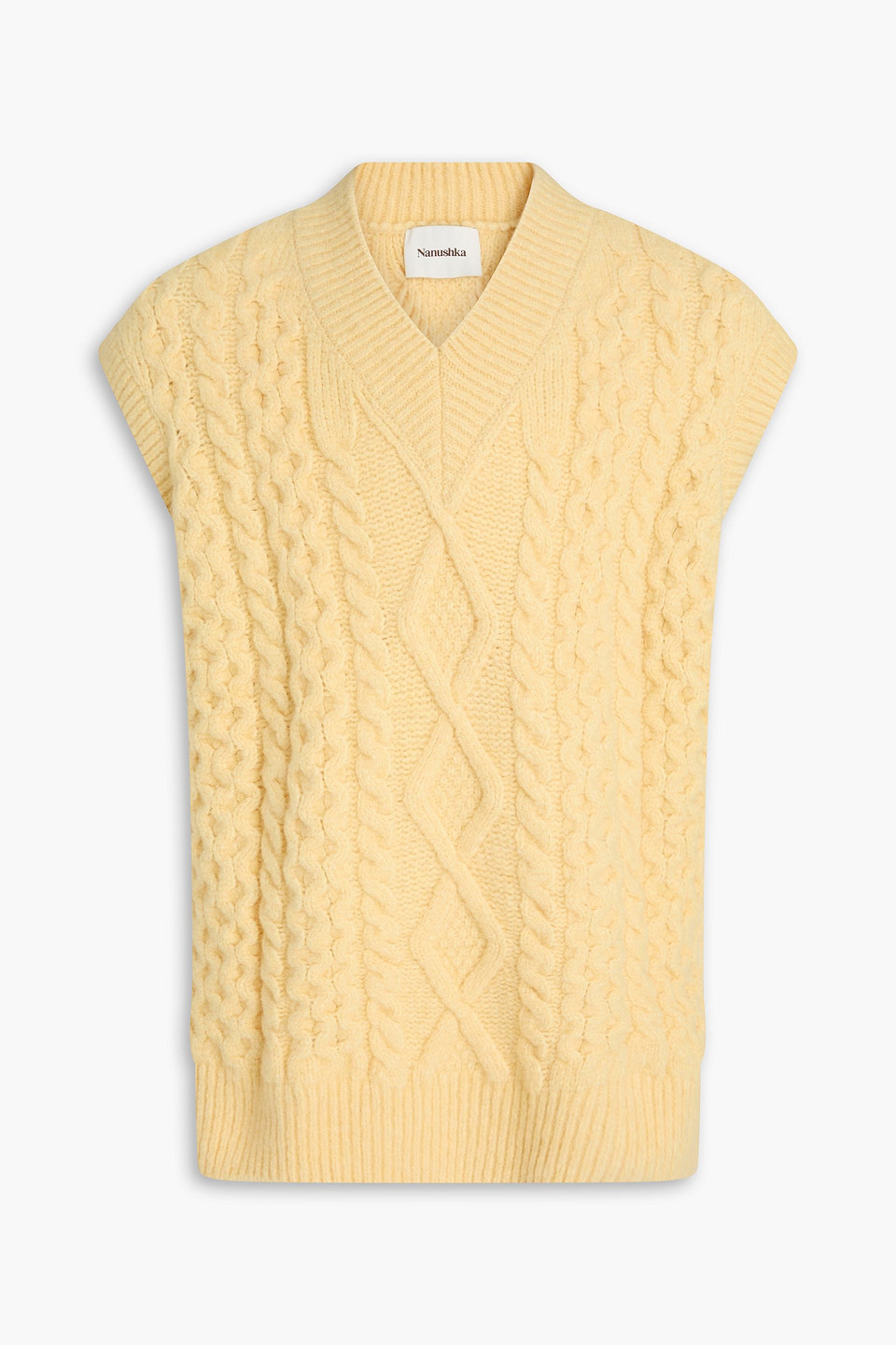Doan cable-knit wool-blend vest - Yellow - L