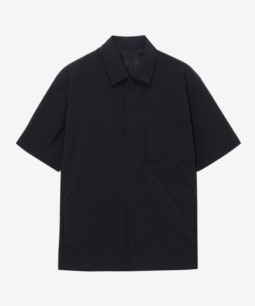 Utility Nylon Short-Sleeve Shirt Jacket