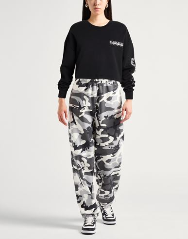 Woman Sweatshirt Black Size M Cotton, Polyester