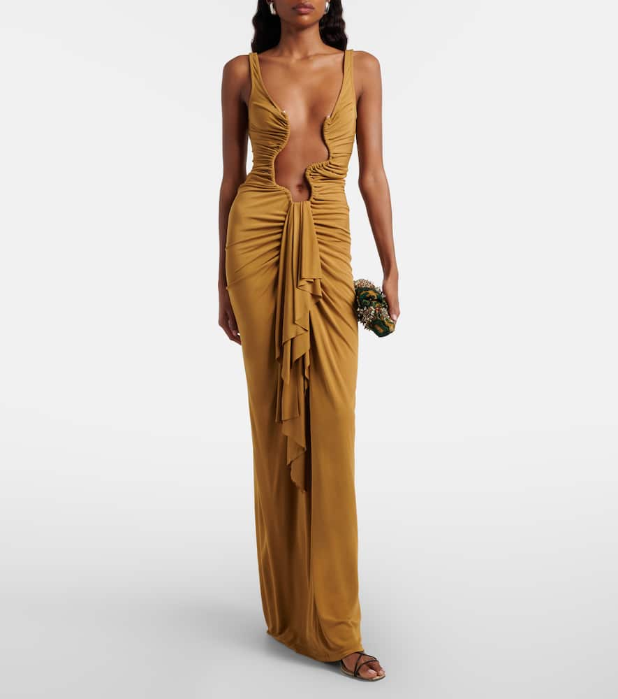 Salacia cutout draped maxi dress