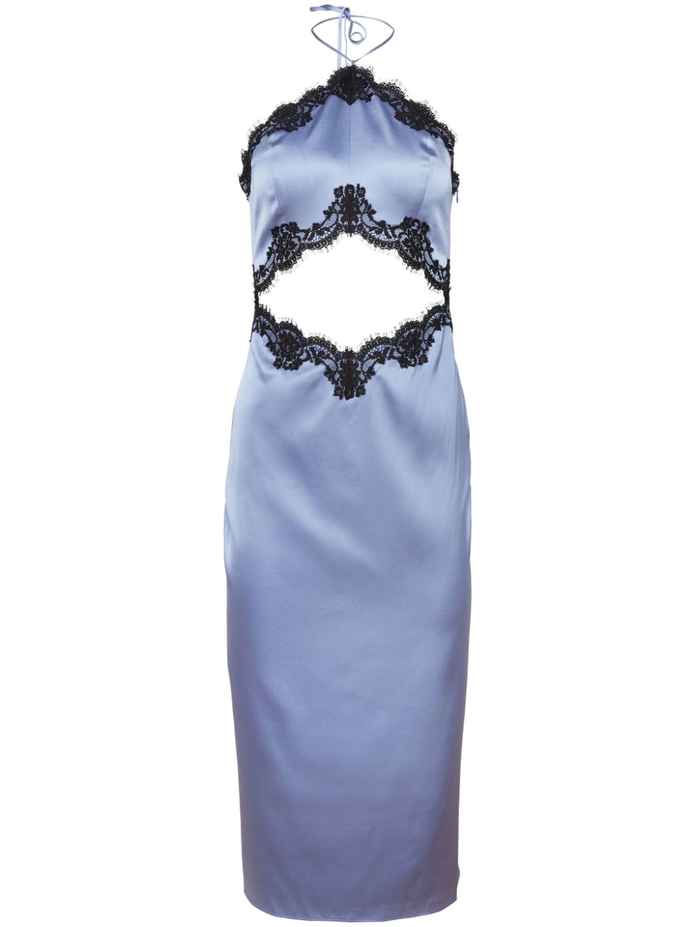Cut-out halterneck midi dress - Blue