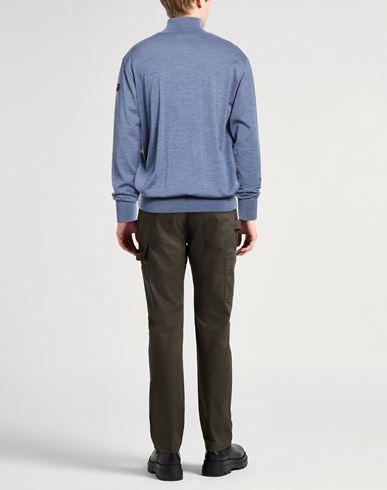 Man Turtleneck Slate blue Size XL Virgin Wool, Lambskin