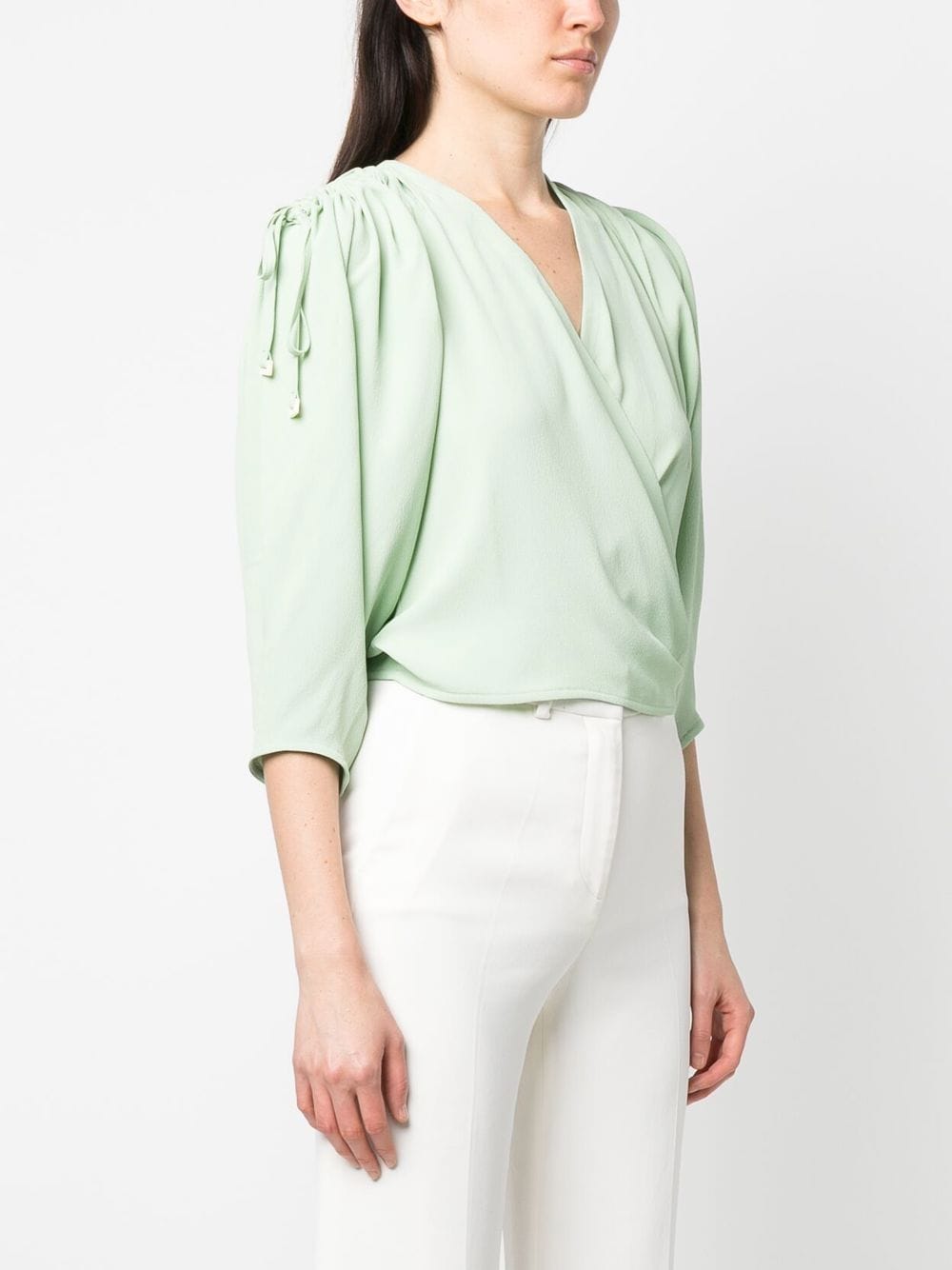 Véronique Leroy Gathered Shoulder Crossed Top