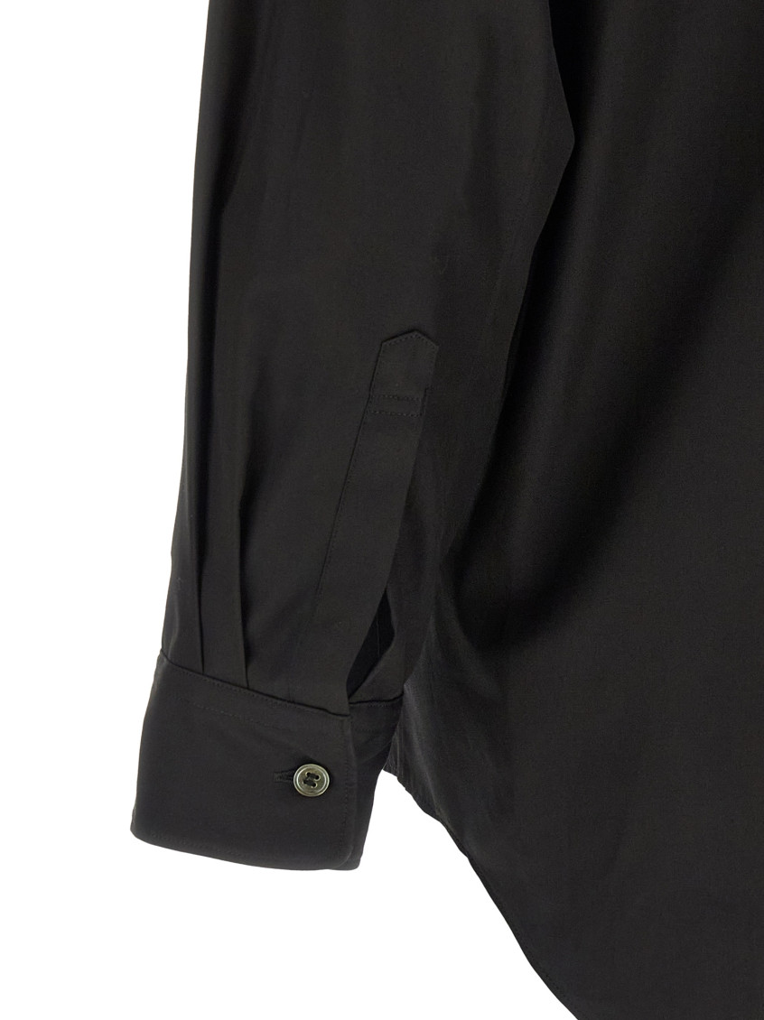 Black Geometric Cut-out Shirt