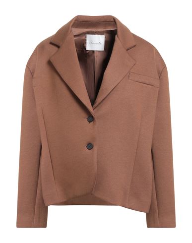 Woman Blazer Brown Size M Viscose, Polyamide, Polyester, Elastic fibres