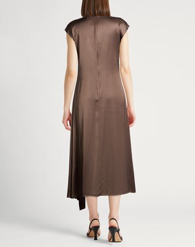 Woman Midi dress Dark brown Size 6 Viscose