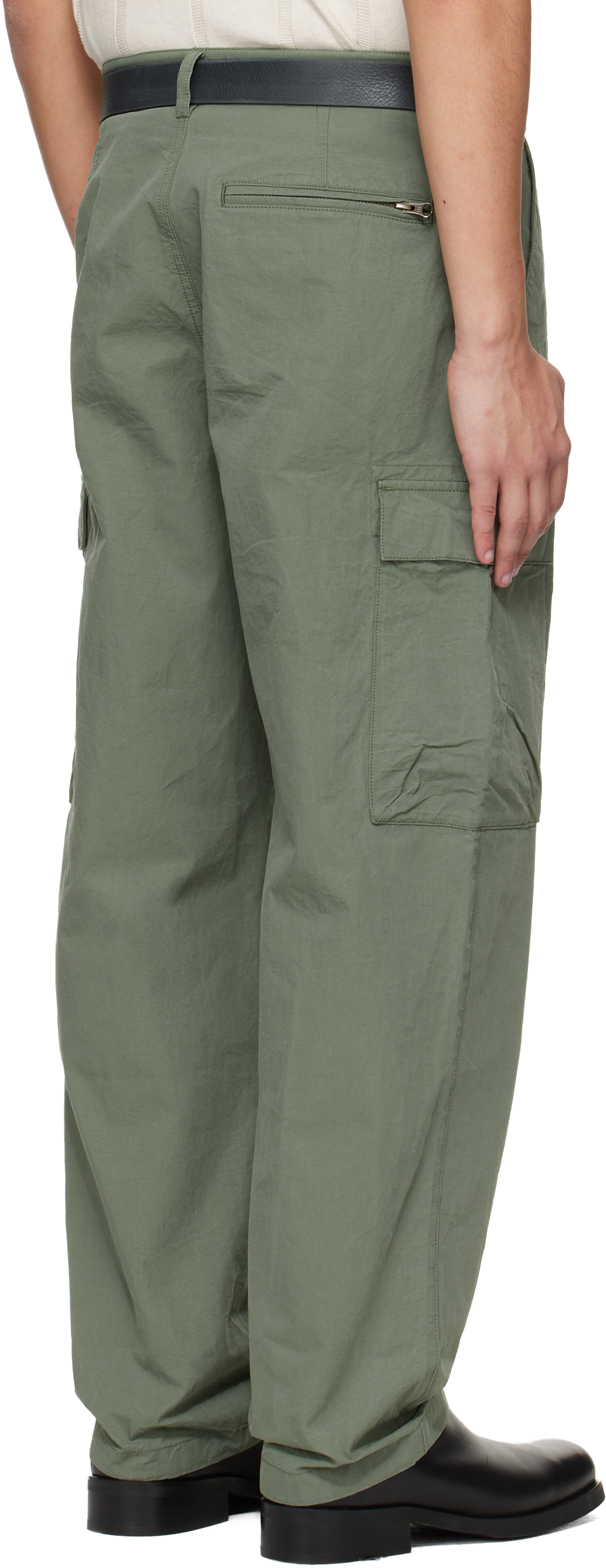 Khaki Spey Poplin Relaxed Cargo Pants