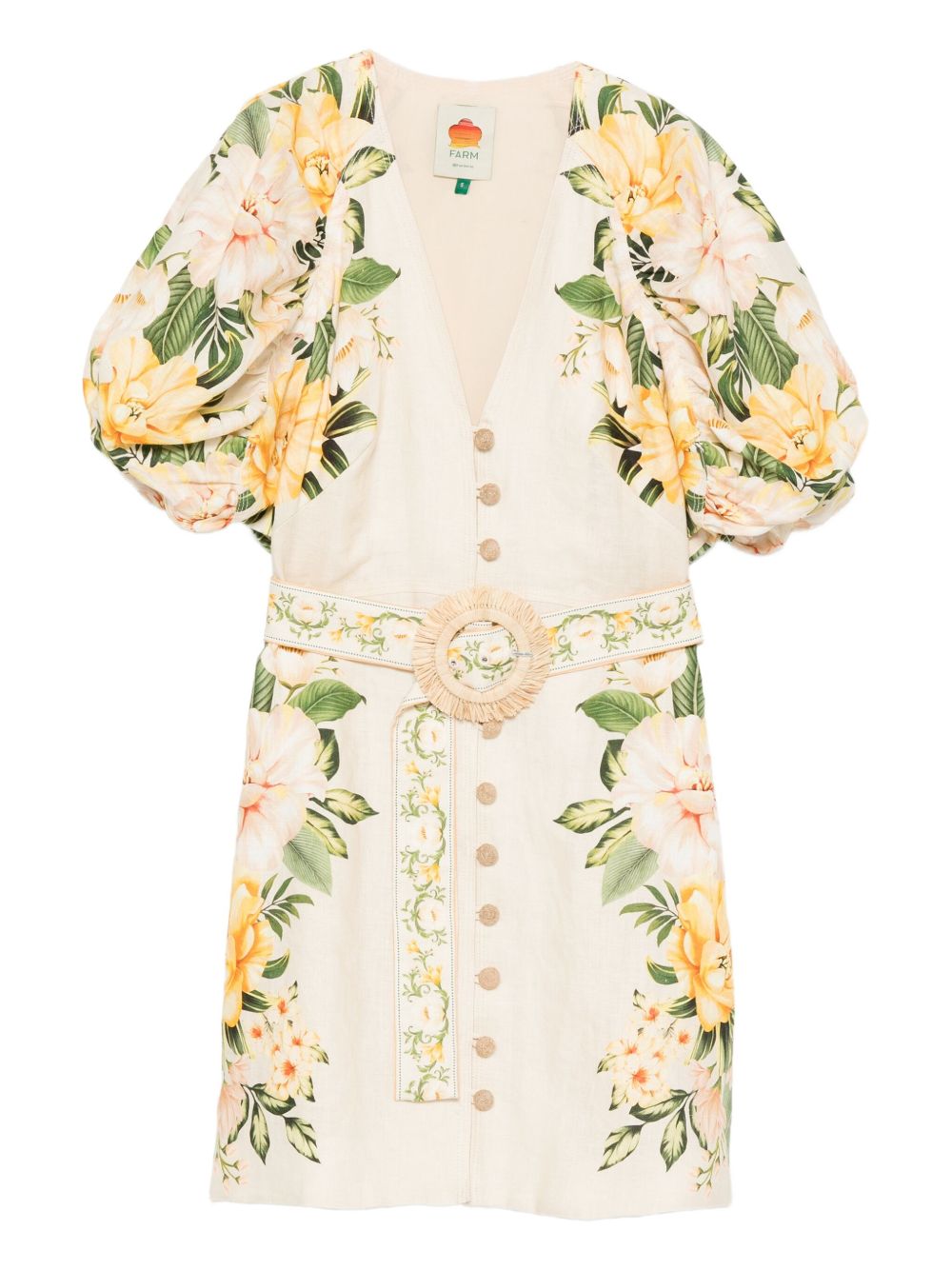 Garden Cascade mini dress - Neutrals