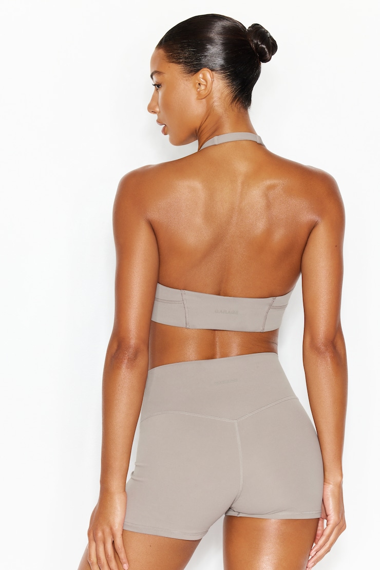 Active Plunge Halter Bra - Beige - Women Clothing