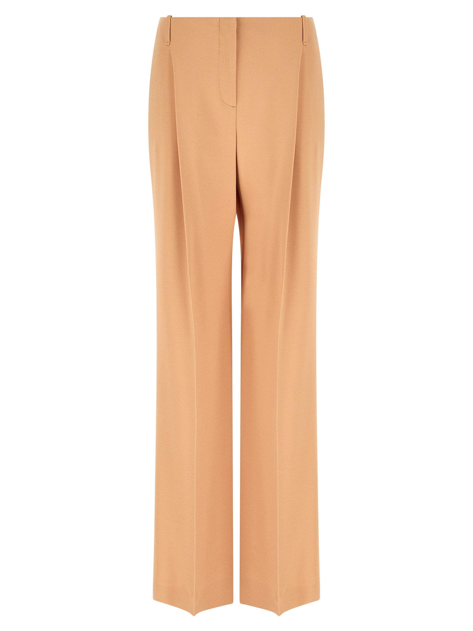 Wide-Leg Acetate Trousers — Beige