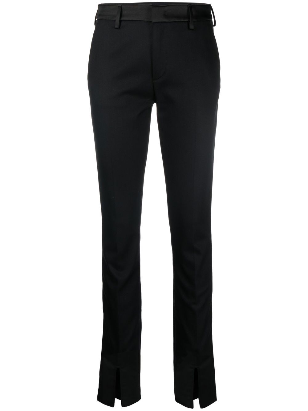Slit-detailed slim-fit trousers - Black