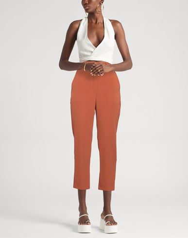 Giorgia & Johns Woman Pants Rust Size 6 Polyester, Elastic fibres
