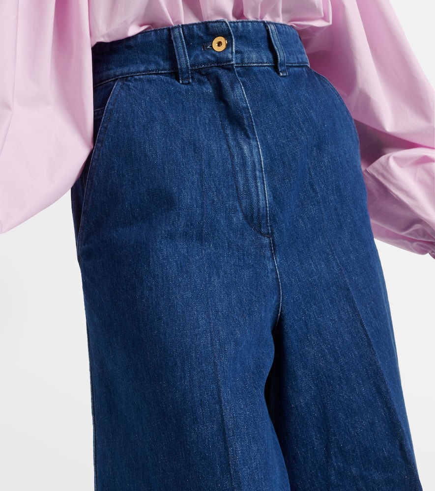 Mid-rise wide-leg jeans