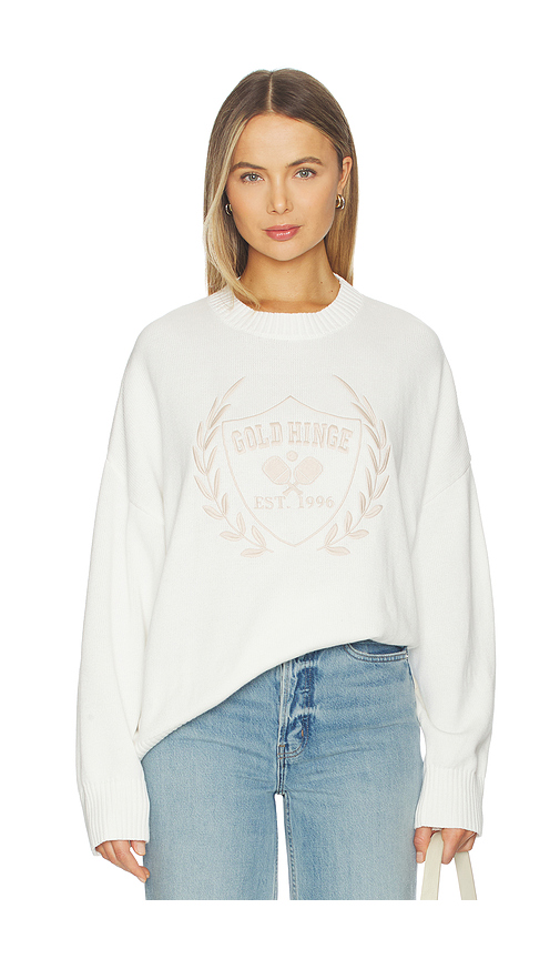 Gold Hinge Oversized Crest Sweater in Ivory. S/M. Also in