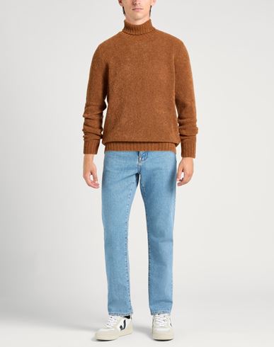 Man Turtleneck Rust Size 40 Virgin Wool, Polyamide