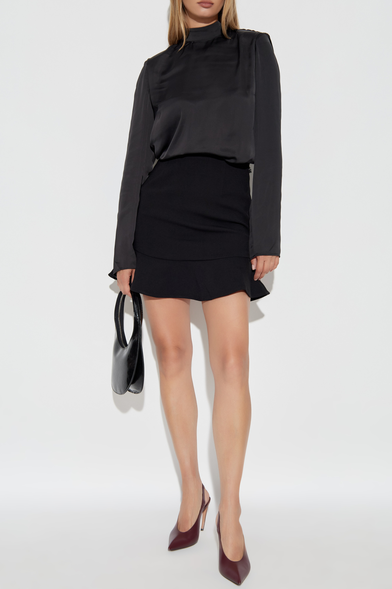 Top With Tie, Women's, Black