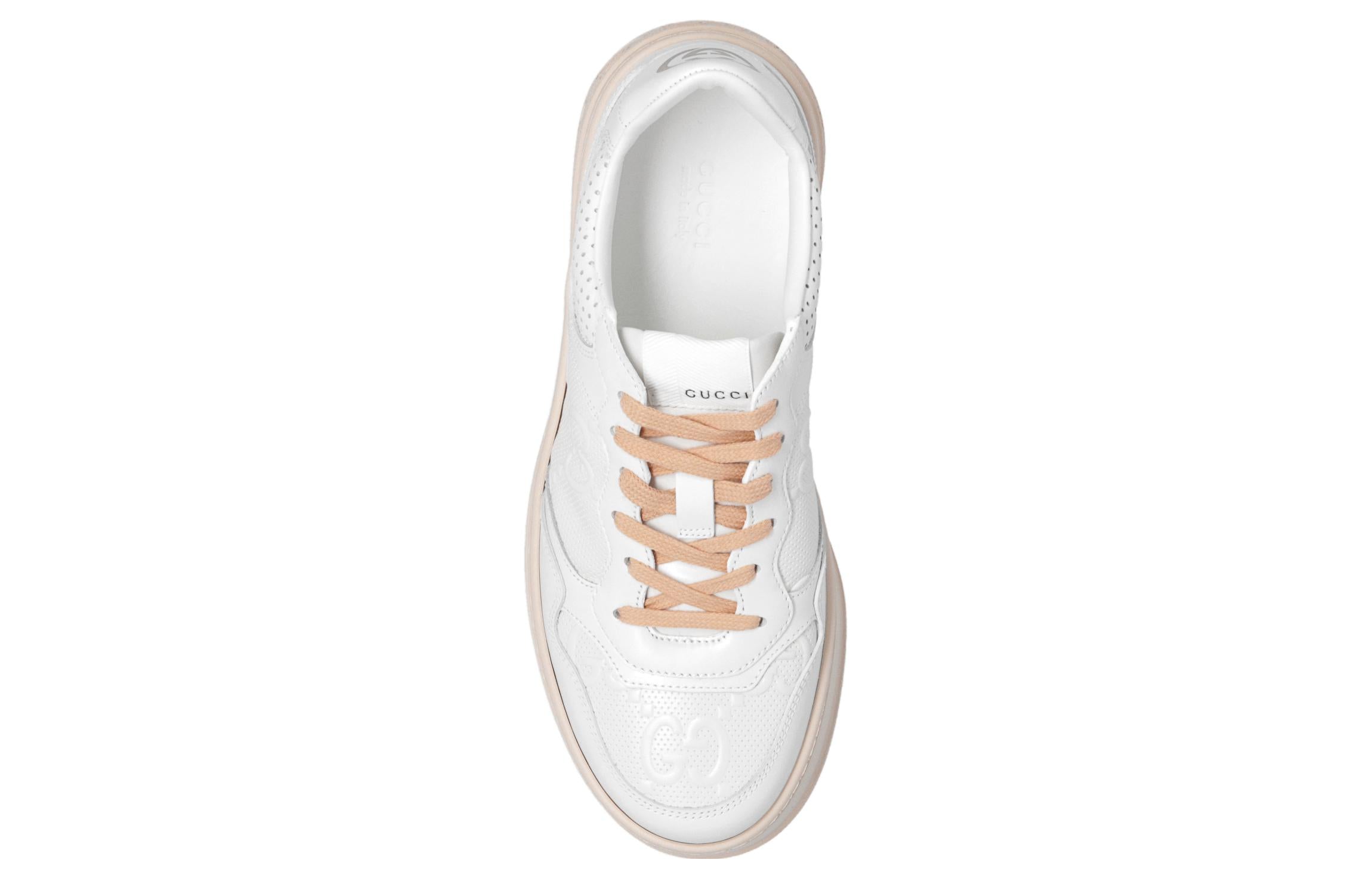 (WMNS) GG Embossed Sneaker 'White Beige'