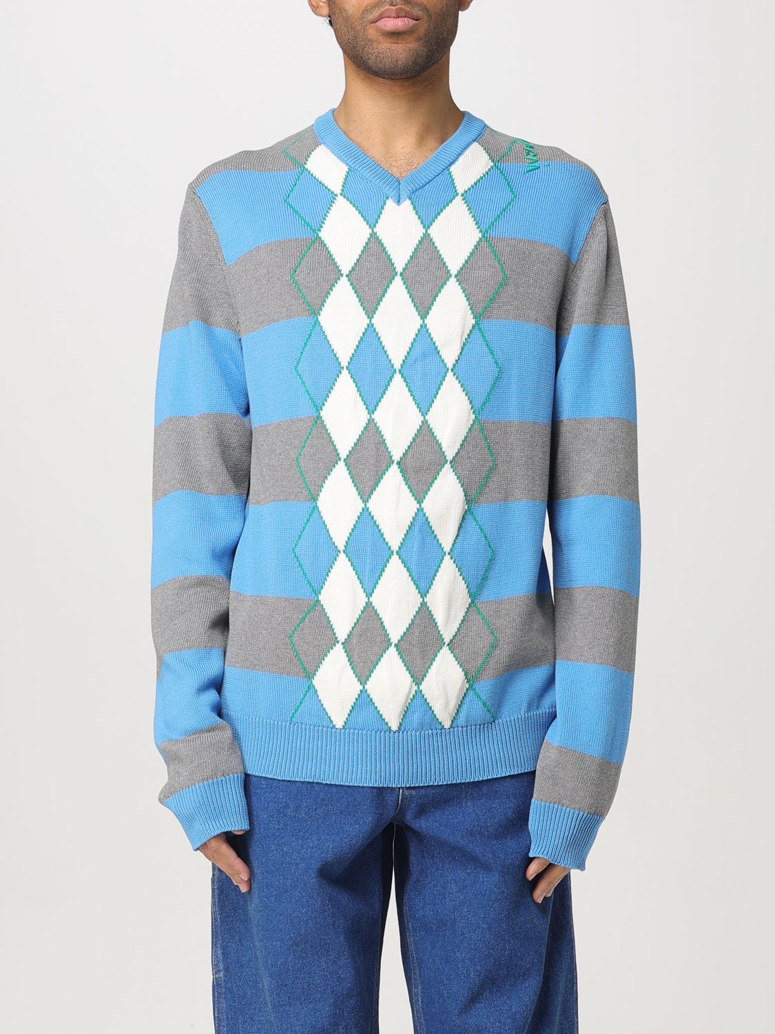 Argyle intarsia-knit jumper - Blue